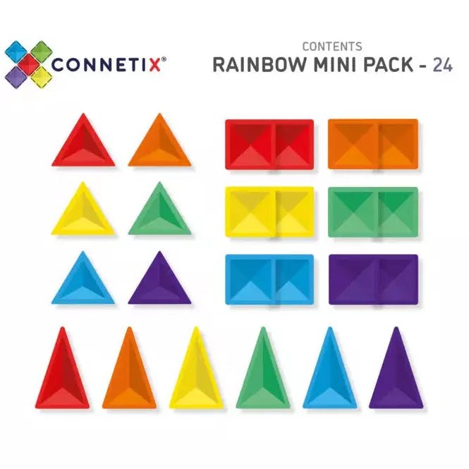 Connetix 24 Piece Rainbow Mini Pack