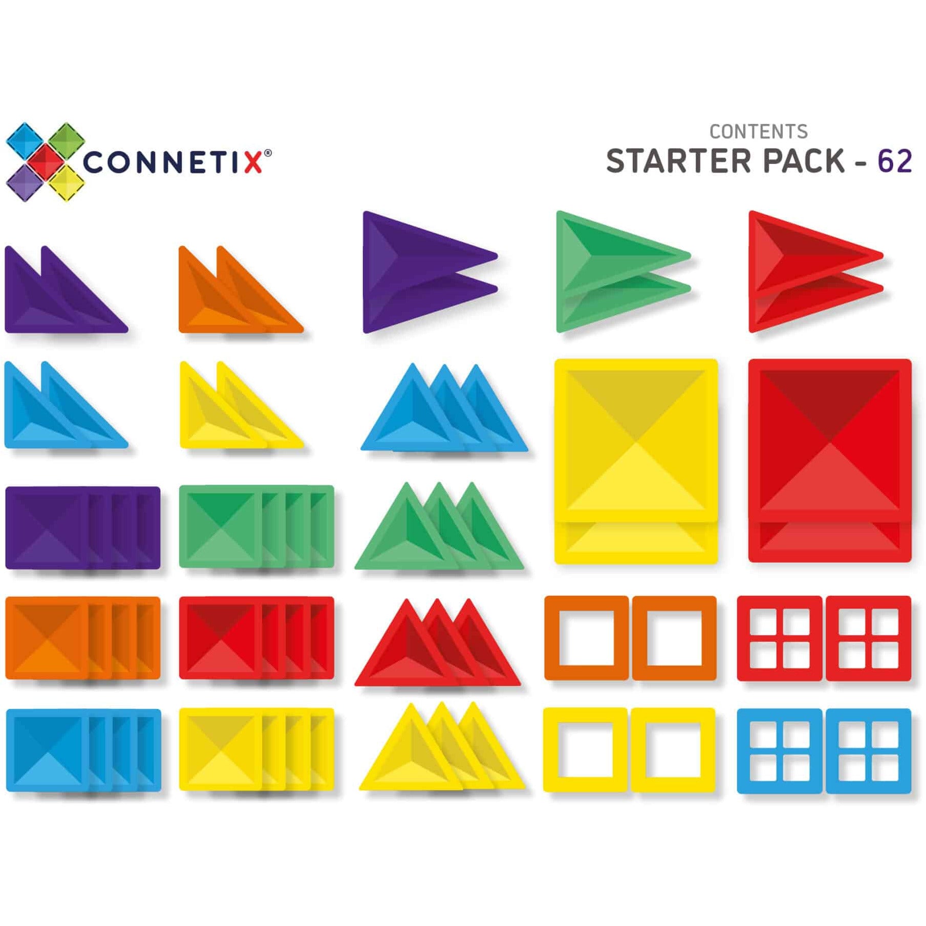 Connetix 60 Piece Rainbow Starter Pack