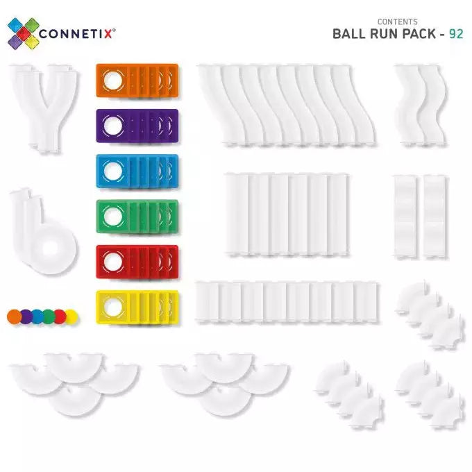 Connetix 92 Piece Rainbow Ball Run Set