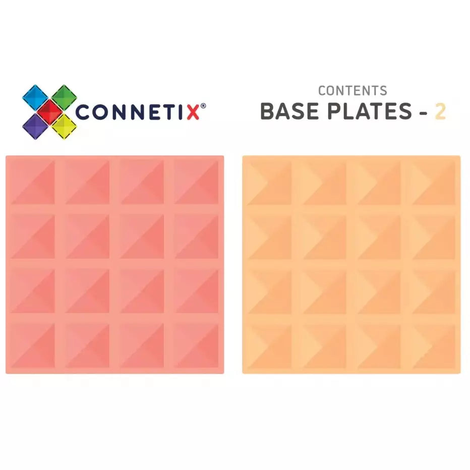 Connetix 2 Piece Lemon and Peach Base Plate Pack