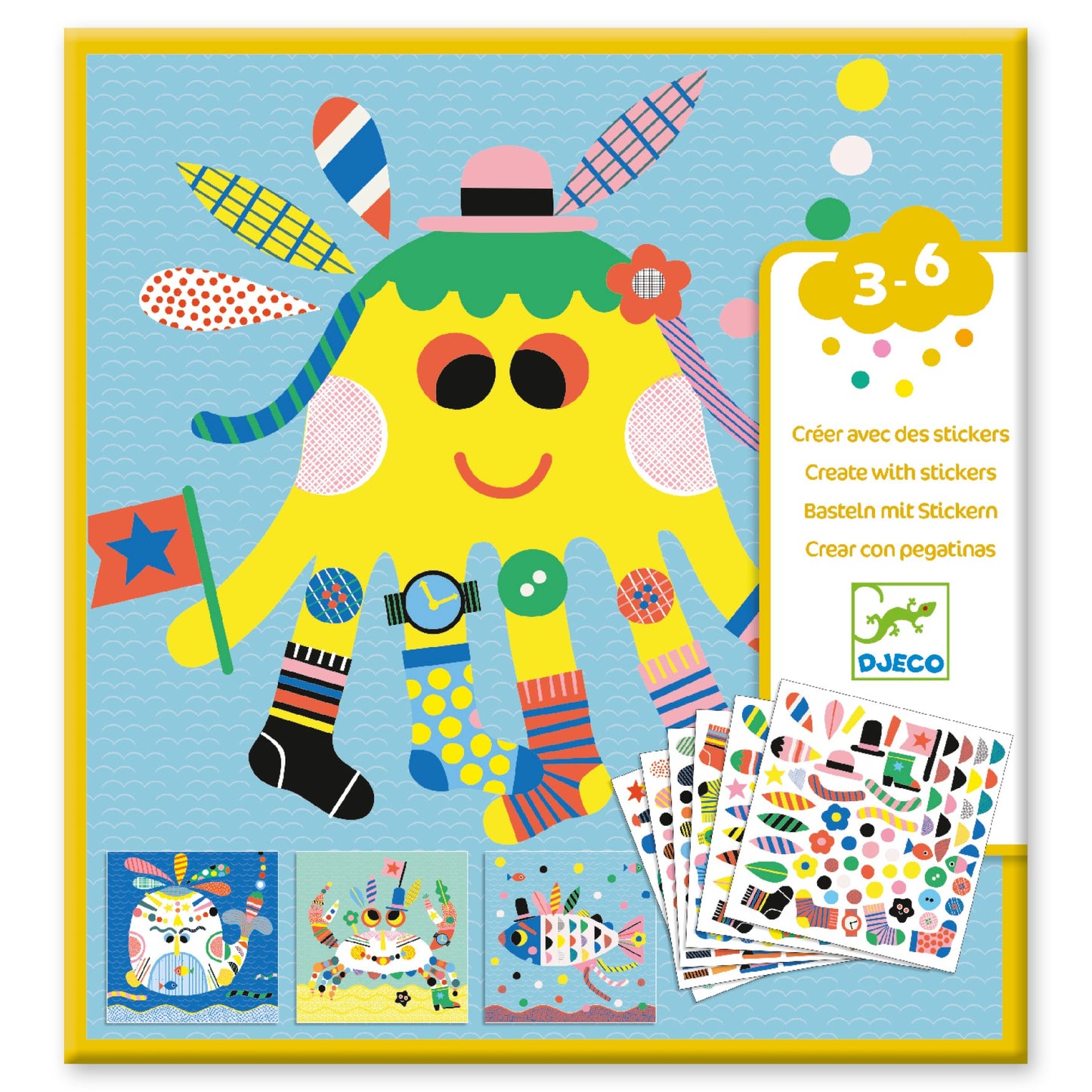 Djeco Create With Stickers - Sea Creatures