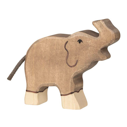 Holztiger Wooden Elephant - Small, Trunk Raised