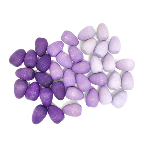 Grapat Wood Mandala Eggs Purples 36 Pieces