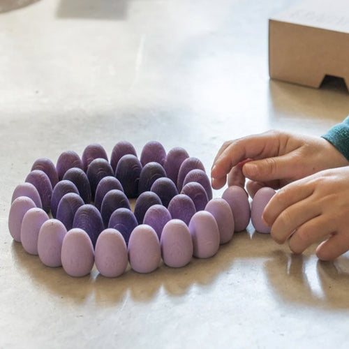 Grapat Wood Mandala Eggs Purples 36 Pieces