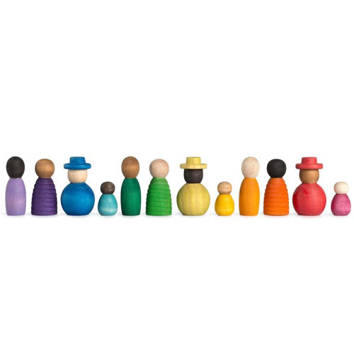 Grapat Wood Together Coloured Nins 12 Pieces