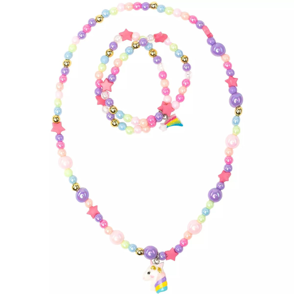 Great Pretenders Cheerful Starry Unicorn Necklace and Bracelet
