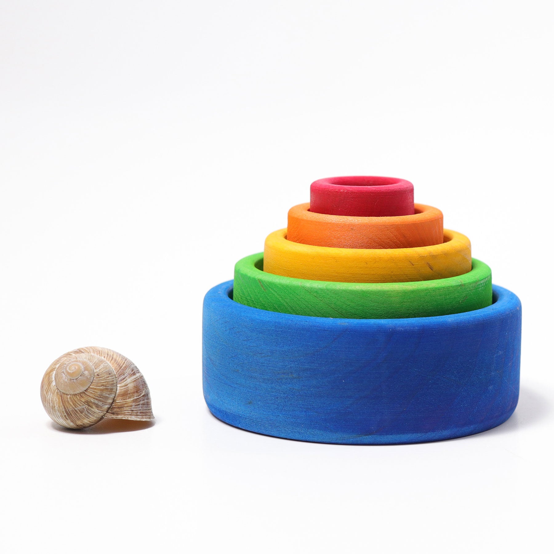 Grimm's Small Stacking Bowls - Outside Blue