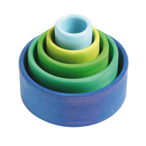 Grimm's Small Stacking Bowls - Oceanblue