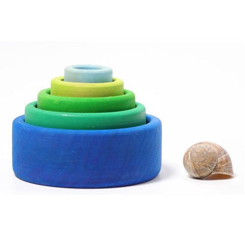 Grimm's Small Stacking Bowls - Oceanblue