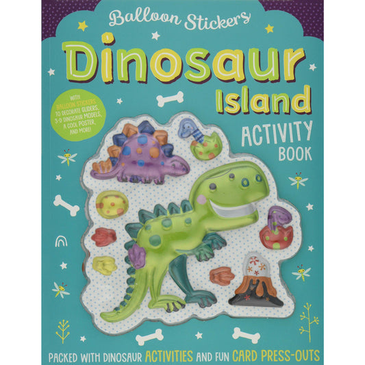 Make Believe Ideas Books Balloon Stickers Activity Book - Dinosaur Island