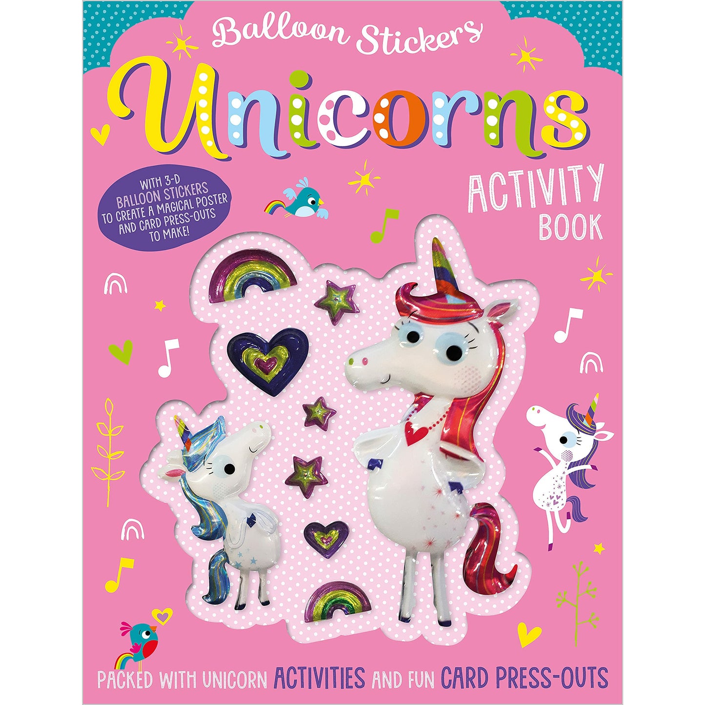 Make Believe Ideas Books Balloon Stickers Activity Book - Unicorns