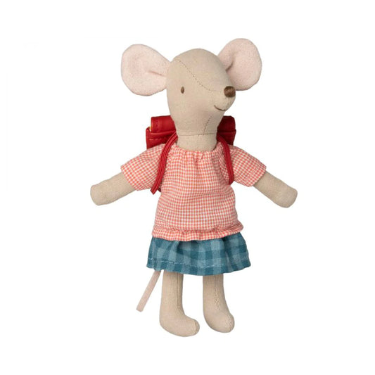 Maileg Tricycle Mouse Big Sister with Bag - Red