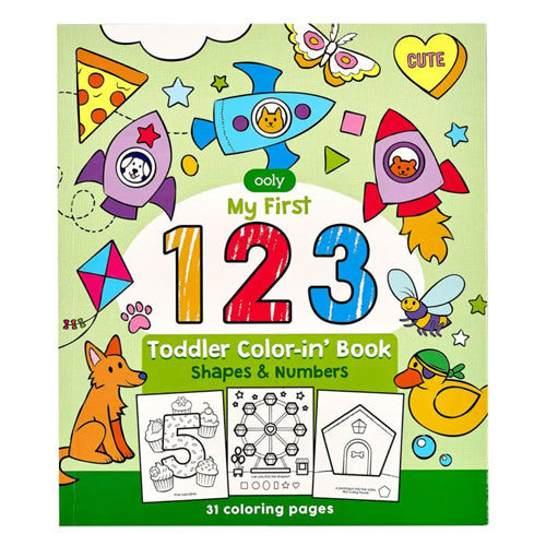 Ooly 123: Shapes and Numbers Toddler Colouring Book