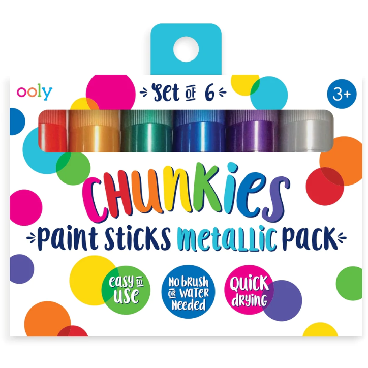 Ooly Chunkies Paint Sticks Metallic - Set of 6