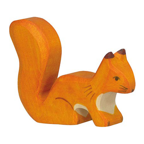 Holztiger Wooden Squirrel - standing orange