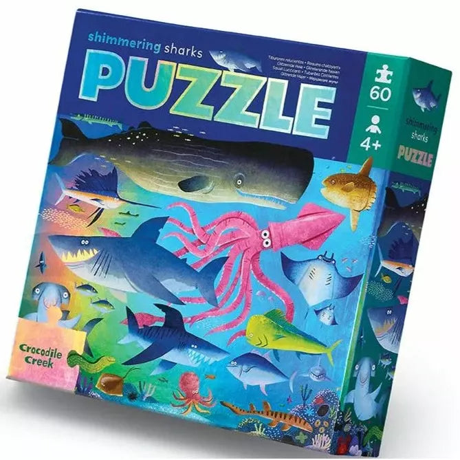 Crocodile Creek Shimmering Sharks 60 Piece Puzzle