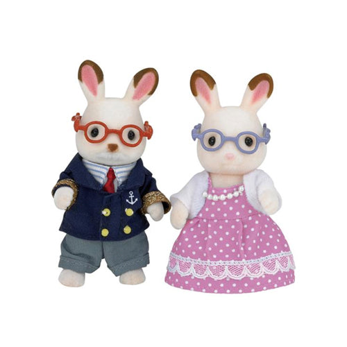Calico Critters Chocolate Rabbit Grandparents