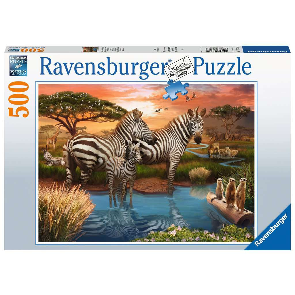 Ravensburger Zebra At The Waterhole 500 Piece Puzzle