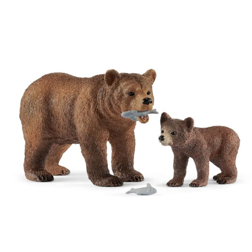 Schleich Wild Life Grizzly Bear Mother with Cub 42473