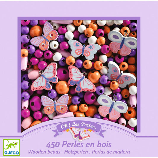 Djeco Wooden Beads Butterflies